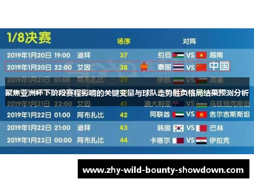 聚焦亚洲杯下阶段赛程影响的关键变量与球队走势胜负格局结果预测分析