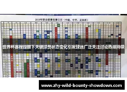 世界杯赛程提醒下关键球员状态变化引发球迷广泛关注讨论热潮持续
